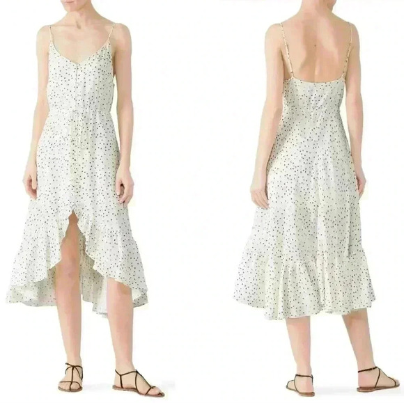 Rails Frida Speckled Dot Midi Flouce Dress Size Large Women's - Picture 1 of 14